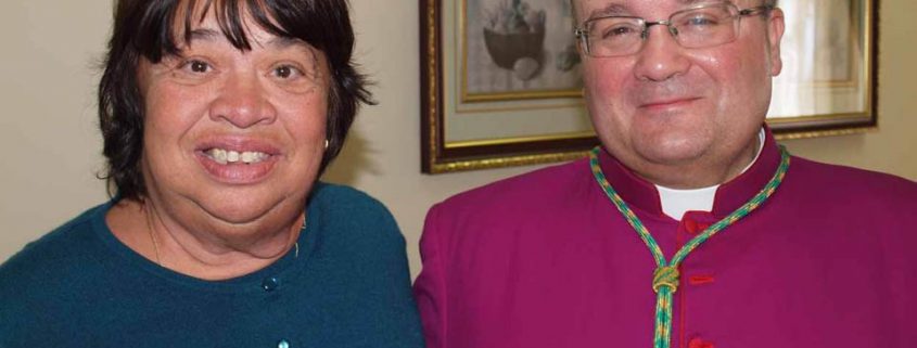 Archbishop Charles J. Scicluna with Tessie a resident of Id-Dar tal-Providenza